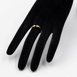 Anello vintage in oro giallo 14k con due diamanti (0.19ctw), anni '70