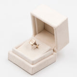 Anello vintage a sigillo in oro giallo 9k, 1930