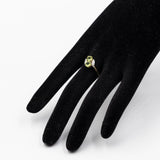 Anello vintage in oro 9k con peridoti e diamanti