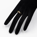 Anello vintage in oro giallo 9K con diamanti e smeraldi
