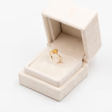 Anello vintage in oro giallo 9K con quarzo citrino di taglio a goccia