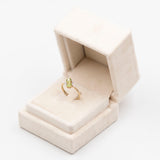 Anello vintage in oro 9k con peridoti e diamanti