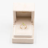 Anello vintage in oro 9k con peridoti e diamanti