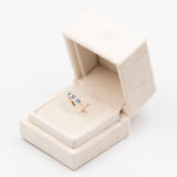 Anello vintage in oro giallo 9K con spinelli (0.24ctw ca.) e diamanti (0.16ctw ca.)