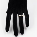 Anello vintage in oro giallo 14K con zaffiro di taglio ovale