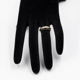 Anello vintage in oro giallo 8K con zaffiri e pietre bianche