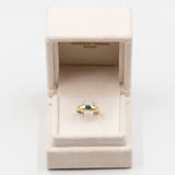 Anello vintage in oro giallo 14K con zaffiro di taglio ovale