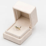 Anello vintage in oro giallo 14K con zaffiro di taglio ovale