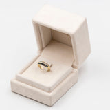 Anello vintage in oro giallo 8K con zaffiri e pietre bianche