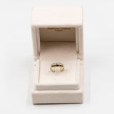 Anello vintage in oro giallo 8K con zaffiri e pietre bianche