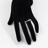 Anello vintage in platino 900 e oro giallo 18k con diamante centrale fancy di 0,508ct e diamanti laterali (0,45ctw)