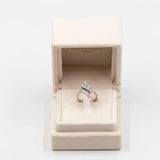 Anello vintage bypass in oro bianco 18k con diamanti (1,10ctw), anni '70