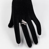 Anello vintage bypass in oro bianco 18k con diamanti (1,10ctw), anni '70
