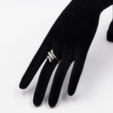 Anello vintage bypass in oro bianco 18k con diamanti (1,10ctw), anni '70