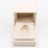 Anello vintage tourbillon in oro giallo 14k con diamanti (1ctw), anni '70