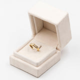 Anello vintage in oro giallo 18k con diamanti (0,13ctw), anni '80