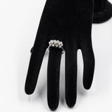 Anello vintage in oro bianco 14k con diamanti (0,90ctw), anni '70