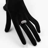 Anello vintage in oro bianco 14k con diamanti (0,90ctw), anni '70
