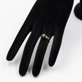 Anello vintage in oro giallo 9k con zaffiri e diamante