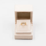 Anello vintage in oro giallo 18k con diamanti di taglio vecchia miniera (1ctw), anni '50