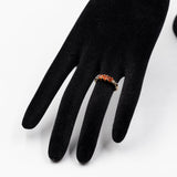 Anello vintage in oro giallo 9k con opali di fuoco e diamanti