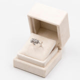 Anello vintage in oro bianco 14k con diamanti (0,90ctw), anni '70