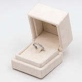 Anello eternity in oro bianco 18k con diamanti taglio marquise (1,40ctw)