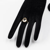Anello vintage da cocktail in oro giallo 14k con quarzo citrino