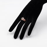 Anello vintage in oro giallo 9k con zaffiri rosa e lilla, anni '80