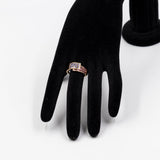 Anello vintage in oro giallo 9k con zaffiri rosa e lilla, anni '80