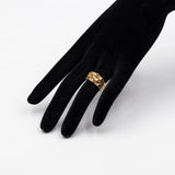 Anello harem vintage in oro giallo 18k con diamanti, rubini e zaffiri. Anni '70
