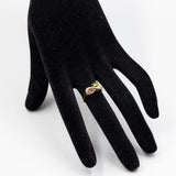 Anello vintage in oro giallo 14k con tormalina rosa e verde e diamanti, anni '70