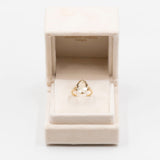 Anello vintage da cocktail in oro giallo 14k con quarzo citrino