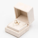 Anello vintage da cocktail in oro giallo 14k con quarzo citrino