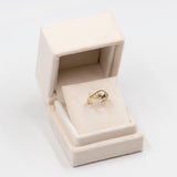 Anello vintage in oro giallo 12k con diamanti, anni '70