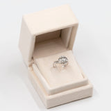 Anello vintage in oro bianco 14k con diamanti (0,30ctw), anni '60