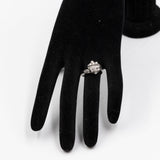 Anello vintage in oro bianco 14k con diamanti (0,30ctw), anni '60