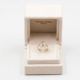 Anello vintage in oro 14k con diamanti taglio rosetta, anni '50