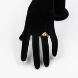 Anello vintage in oro giallo 14k con diamanti (0,08ctw), anni '70.