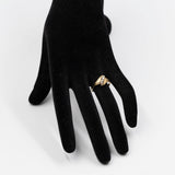 Anello vintage in oro giallo 14k con diamanti (0,08ctw), anni '70.