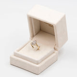 Anello vintage in oro 14k con diamanti taglio rosetta, anni '50