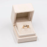 Anello vintage a fede in oro giallo 8k con diamanti (0,10ctw)