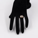 Anello antico in oro giallo 18k con diamanti di taglio vecchio (0,24ctw), anni '30