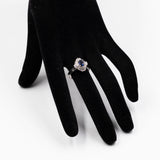 ANELLO A BALLERINA IN PLATINO CON ZAFFIRO (0.65CT) E DIAMANTI (0.65CTW), ANNI ‘90