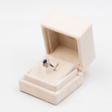 ANELLO A BALLERINA IN PLATINO CON ZAFFIRO (0.65CT) E DIAMANTI (0.65CTW), ANNI ‘90