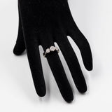 Anello “trilogy” vintage in oro bianco 14K con diamanti di taglio brillante (0.40ctw ca.), anni '80
