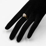 Anello vintage a cuore in oro giallo 18k con diamanti (0,08ctw), anni '70