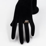 Anello in oro giallo e bianco 9k con diamanti