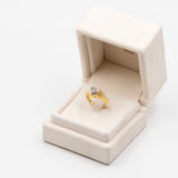 Anello vintage a cuore in oro giallo 18k con diamanti (0,08ctw), anni '70