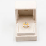 Anello vintage a cuore in oro giallo 18k con diamanti (0,08ctw), anni '70